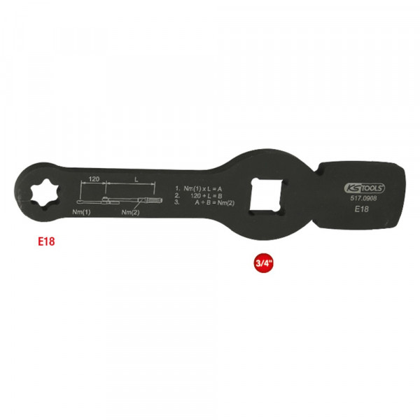 KS TOOLS 3/4&quot; Schlag-Torx-E-Schlüssel mit 2