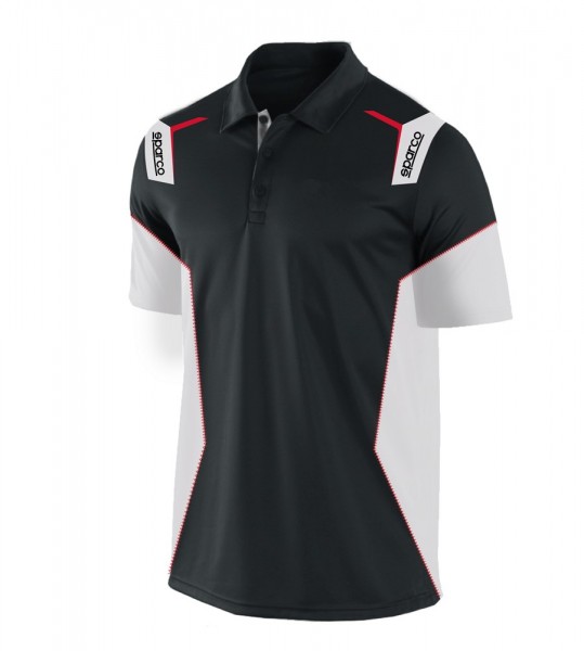 SPARCO Polo Shirt Skid, schwarz-weiss, Grösse M