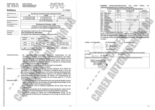DTC-Gutachten P-936/03 zu Cup-Kit-Fw.