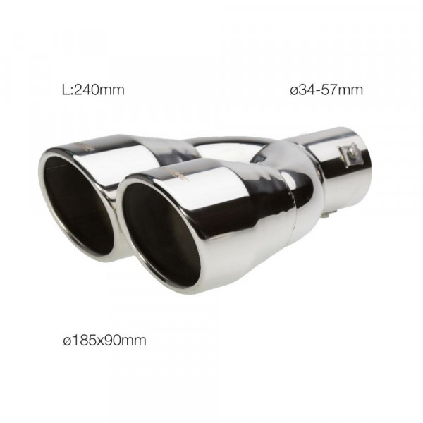 SIMONI RACING Endrohrblende 2x90mm rund Chrom