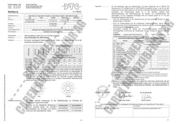 DTC-Gutachten P-996/03 zu DR-Set