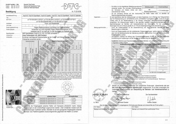 DTC-Gutachten P-2316/08 zu DR-Set