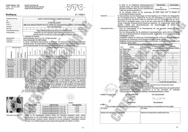 DTC-Gutachten P-4588/14 zu DR-Set