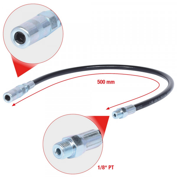 KS TOOLS Flexibler Schlauch,500mm, lang für