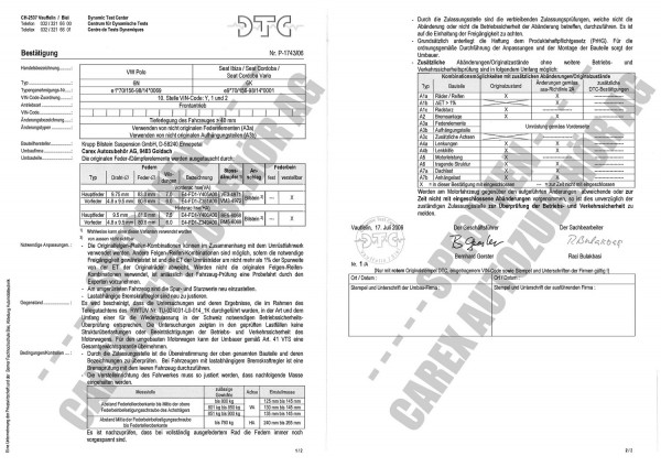 DTC-Gutachten P-1743/06 zu BI-GFW. B14+B16