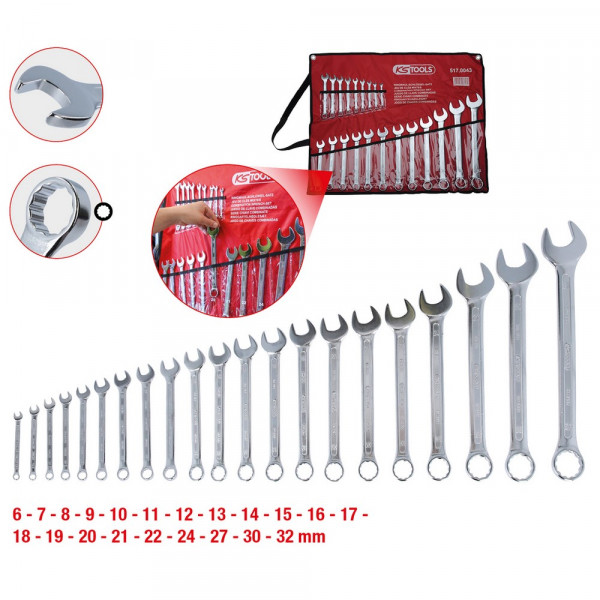 KS TOOLS Ringmaulschlüssel-Satz, abgewinkelt,