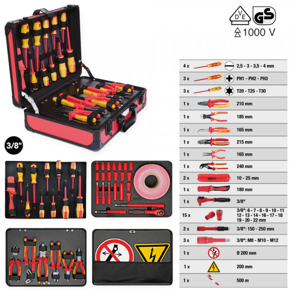 KS TOOLS Isolierter Werkzeug-Satz für Hybrid-