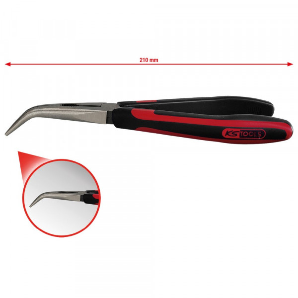KS TOOLS SlimPower Flachrundzange, gebogen