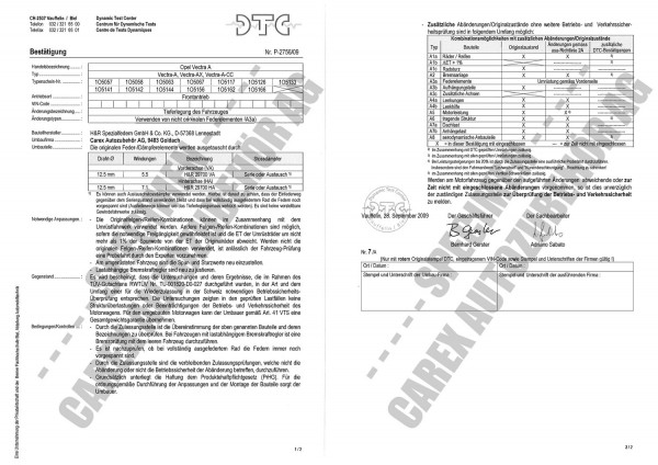 DTC-Gutachten P-2756/09 zu Federn