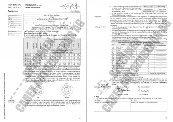 DTC-Gutachten P-902/03 zu DR-Set