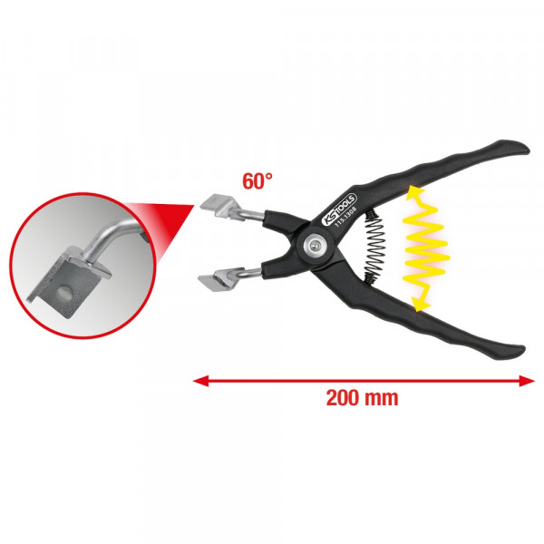 KS TOOLS Relais-Zange 45° gebogen