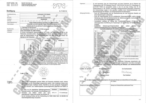 DTC-Gutachten P-5491/16 zu DR-Set