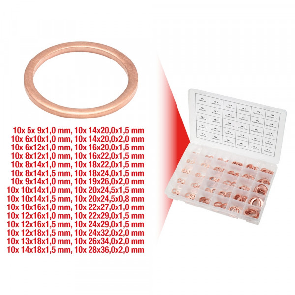 KS TOOLS Sortiment Kupfer Dichtringe, M5-28