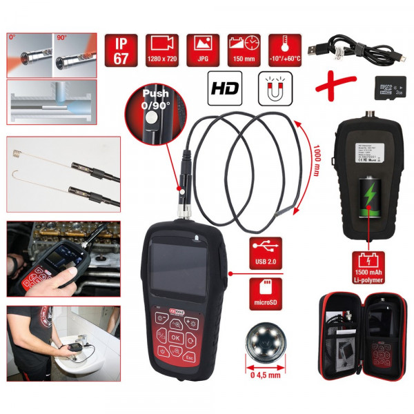 KS TOOLS HD-Videoskop-Satz mit Ø 4,5 mm 0°